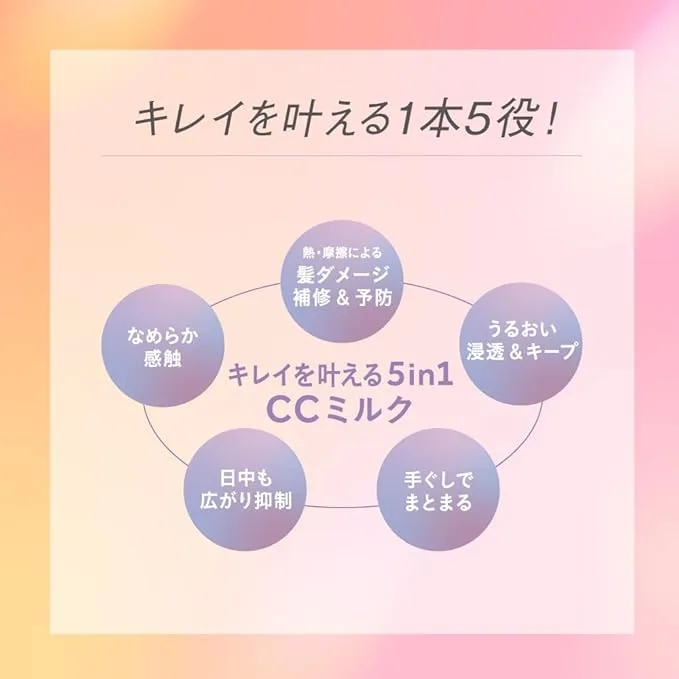 エッセンシャル CCミルク 5in1｜髪のダメージ補修・予防、うるおい補給、広がり防止、手ぐしでまとまる、なめらかな感触の洗い流さないトリートメント