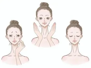 「スキンケアを実践する女性のイラスト｜毛穴・乾燥・肌荒れをケアして透明感のある素肌へ」