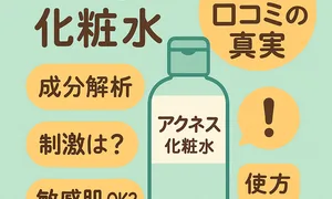 ニキビケア｜アクネス化粧水の悪い口コミは本当？成分解析・刺激の有無・敏感肌OKか・正しい使い方を検証するレビュー用サムネイル