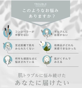 コンシーラーが手放せない、至近距離で肌を見られたくない、すっぴんに自信がない方へ。肌トラブルに悩み続けた人のための美白ケア提案。